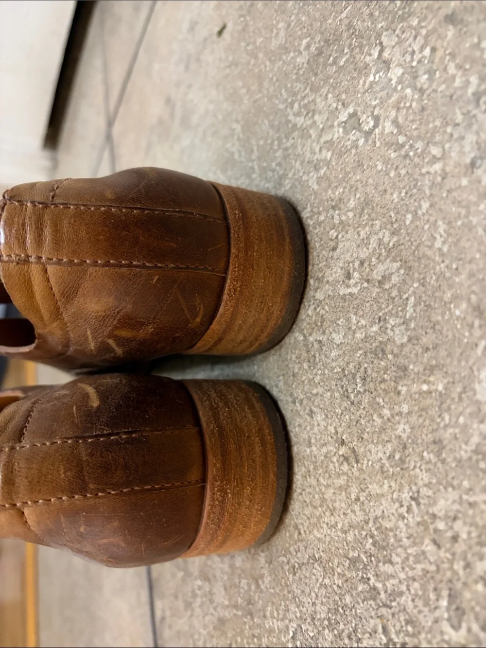 Kork-Ease Brown Leather Slip-On Loafers with Buckle